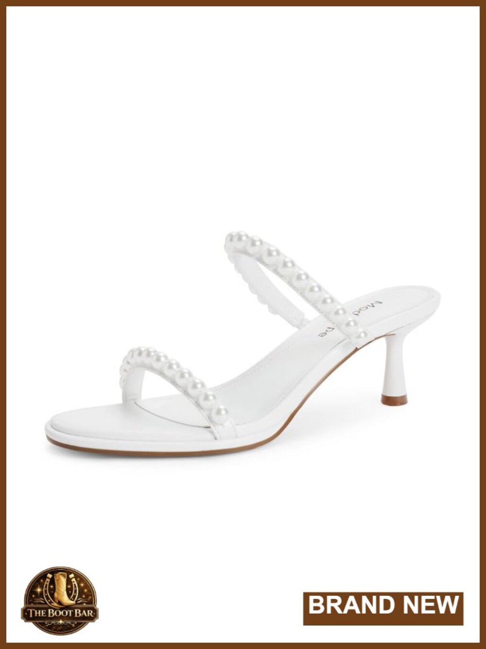 Two Strap Kitten Heel Sandals - Rounded Toe Slide Heels